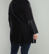 Black Faux Sleeve Open Sweater Cardigan - The Curv'd Experience