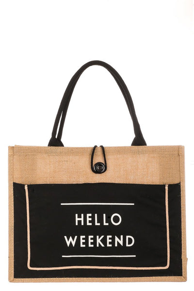 Hello Weekend Tote Bag - The Curv'd Experience